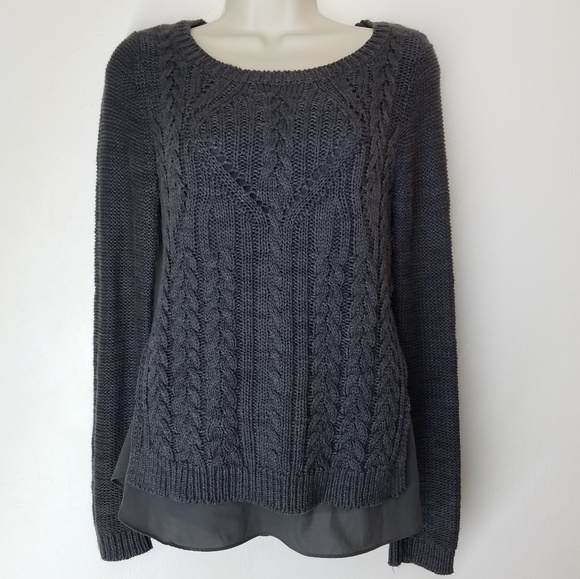 Anthropologie Sweaters - Anthropologie Moth Ella Cable Knit Sweater Gray